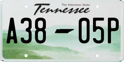 TN license plate A3805P
