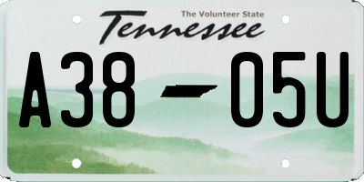 TN license plate A3805U