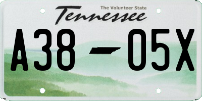 TN license plate A3805X