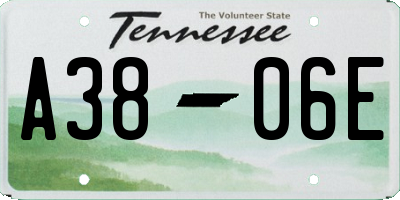 TN license plate A3806E