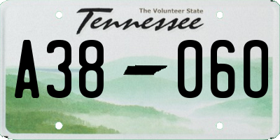 TN license plate A3806O