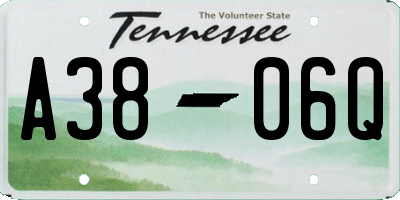 TN license plate A3806Q