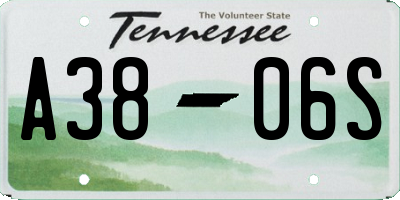 TN license plate A3806S