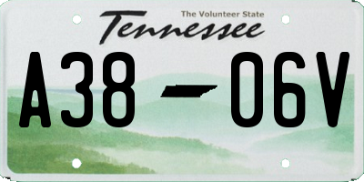 TN license plate A3806V