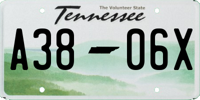 TN license plate A3806X