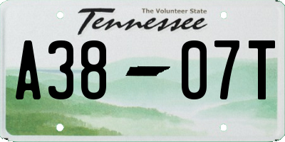 TN license plate A3807T