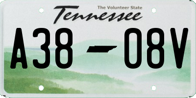 TN license plate A3808V