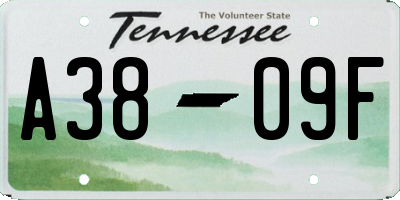 TN license plate A3809F
