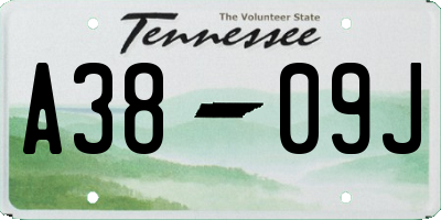 TN license plate A3809J