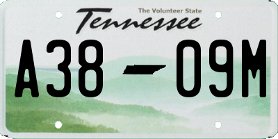TN license plate A3809M