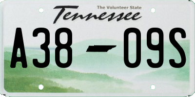 TN license plate A3809S