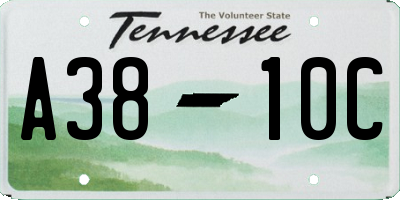 TN license plate A3810C