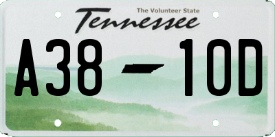 TN license plate A3810D