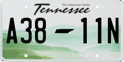 TN license plate A3811N