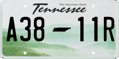 TN license plate A3811R