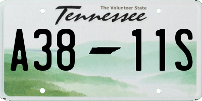 TN license plate A3811S