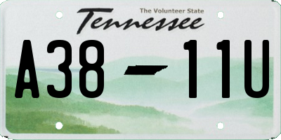 TN license plate A3811U