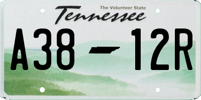 TN license plate A3812R