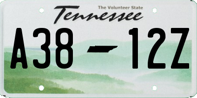 TN license plate A3812Z