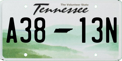 TN license plate A3813N