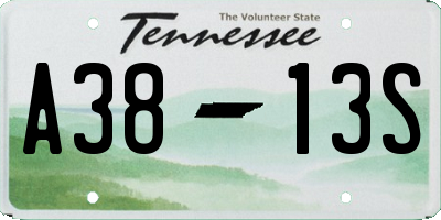 TN license plate A3813S