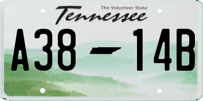 TN license plate A3814B