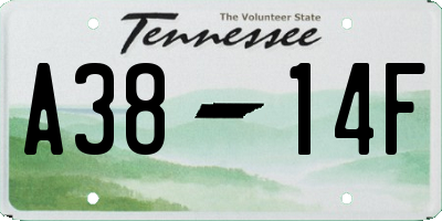TN license plate A3814F