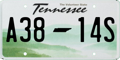TN license plate A3814S