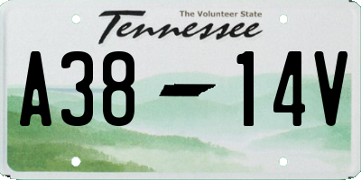 TN license plate A3814V
