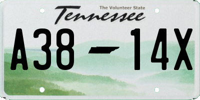 TN license plate A3814X