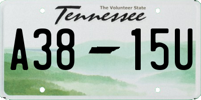 TN license plate A3815U