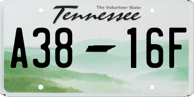 TN license plate A3816F