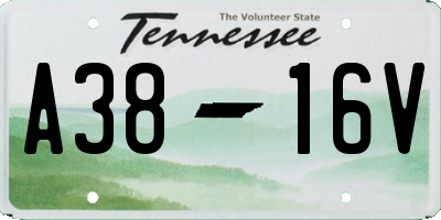 TN license plate A3816V