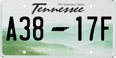 TN license plate A3817F