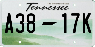 TN license plate A3817K
