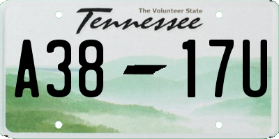 TN license plate A3817U