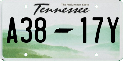 TN license plate A3817Y