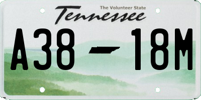 TN license plate A3818M