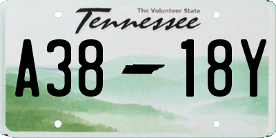 TN license plate A3818Y