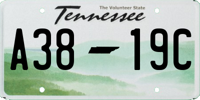 TN license plate A3819C