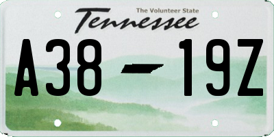 TN license plate A3819Z