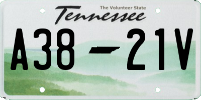 TN license plate A3821V