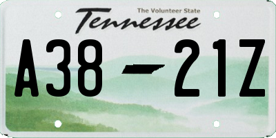 TN license plate A3821Z