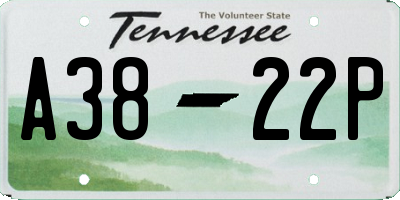 TN license plate A3822P