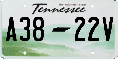 TN license plate A3822V