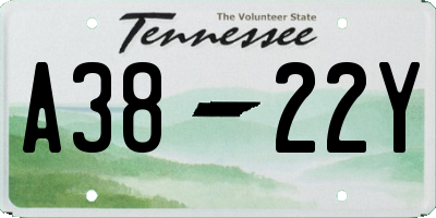 TN license plate A3822Y
