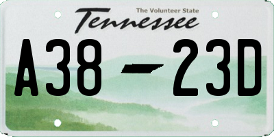 TN license plate A3823D