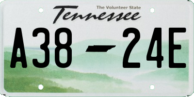 TN license plate A3824E
