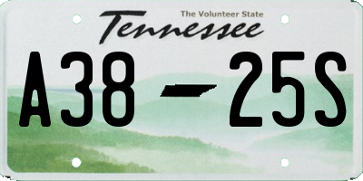 TN license plate A3825S