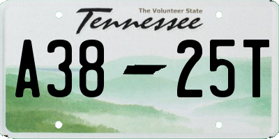 TN license plate A3825T